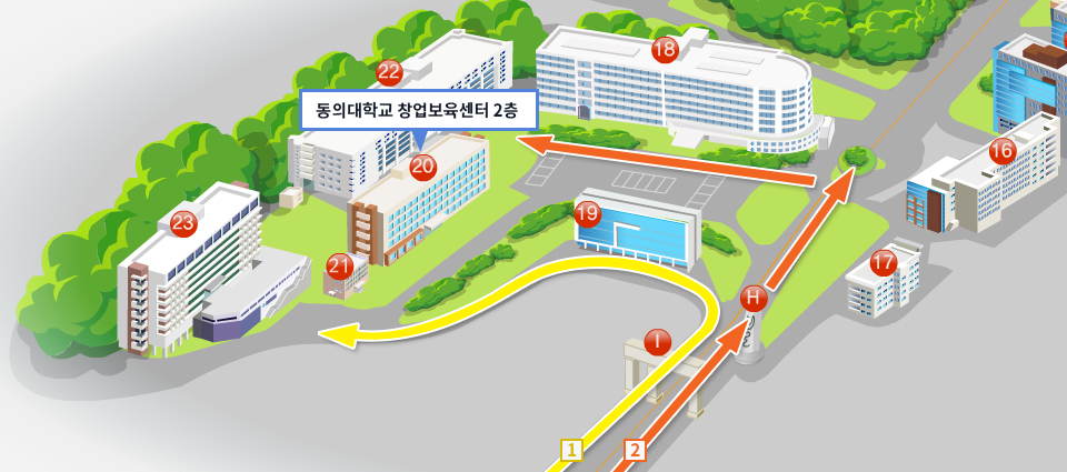 동의대학교 창업보육센터 지도
